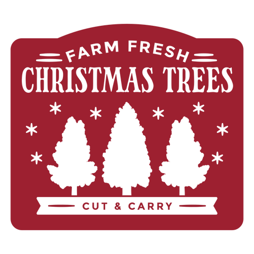 Bauernhoffrische Weihnachtsbäume schneiden und tragen das Logo PNG-Design