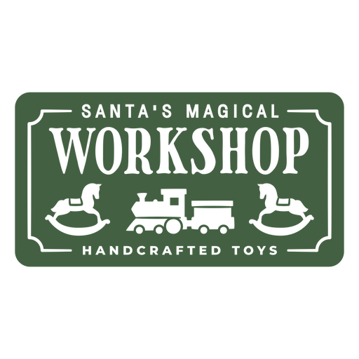 Santa's magical workshop logo PNG Design