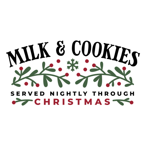 Christmas logo with berries and leaves PNG Design