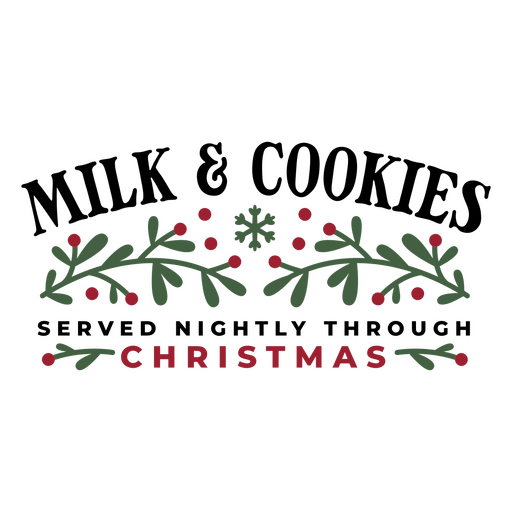 Logo navideño con bayas y hojas. Diseño PNG