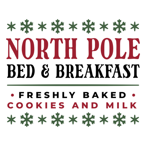 North pole cookies and milk logo PNG Design