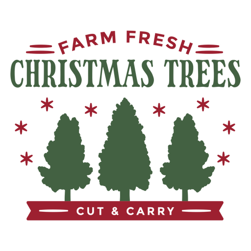 Diseño gráfico de árboles de Navidad frescos de granja Diseño PNG