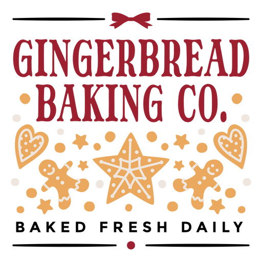 Vintage gingerbread baking company logo PNG Design