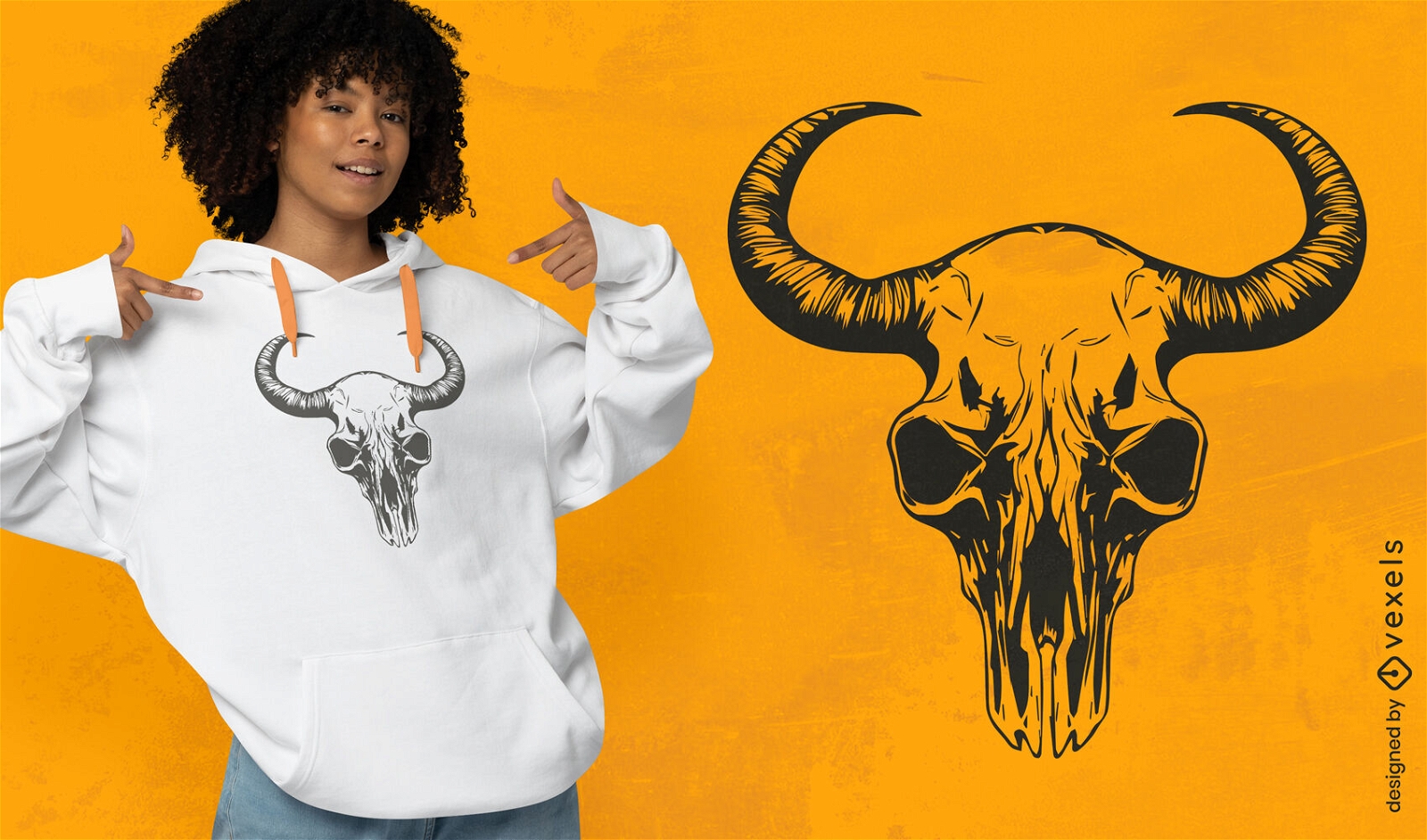 Bull skull illustration t-shirt design