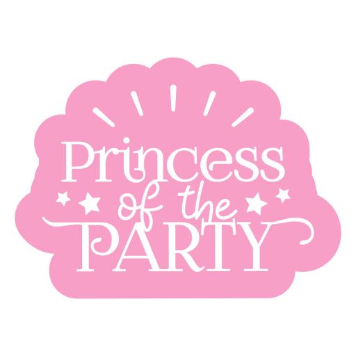 Logotipo de la princesa de la fiesta. Diseño PNG
