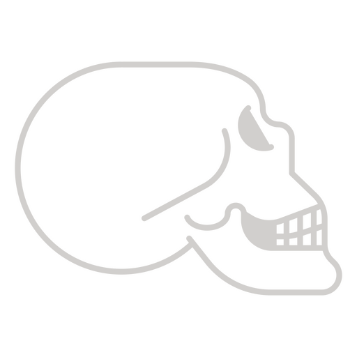 Design minimalista de contorno de caveira Desenho PNG
