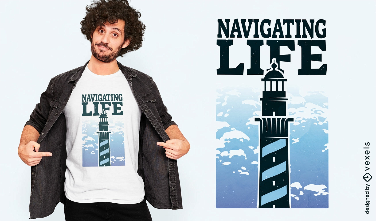 Navegando no design da camiseta da vida