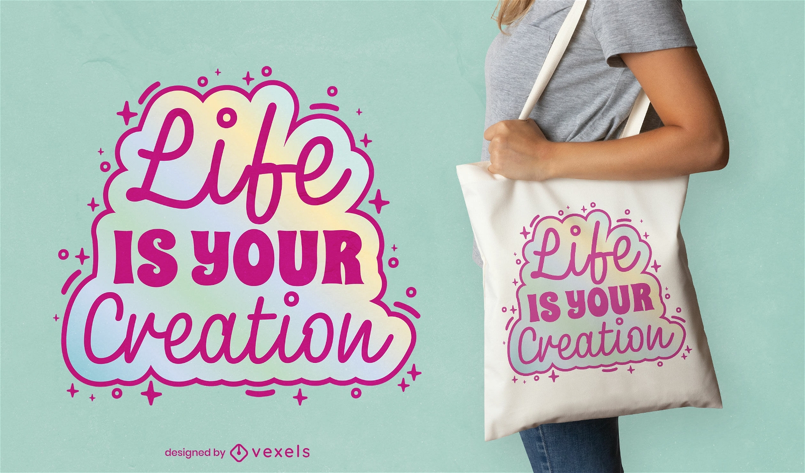 La vida es tu creación diseño de bolso de mano.