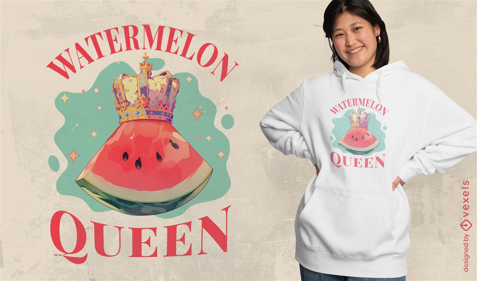 Wassermelonenkönigin-T-Shirt-Design