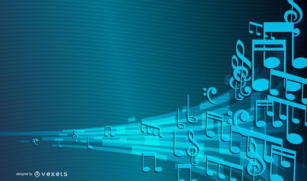 Fundo de vetor de música colorida 3D