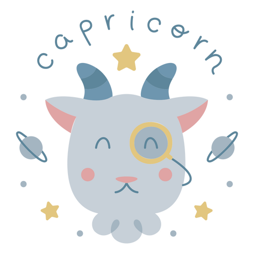 Lindo diseño de animal capricornio con estrellas Diseño PNG