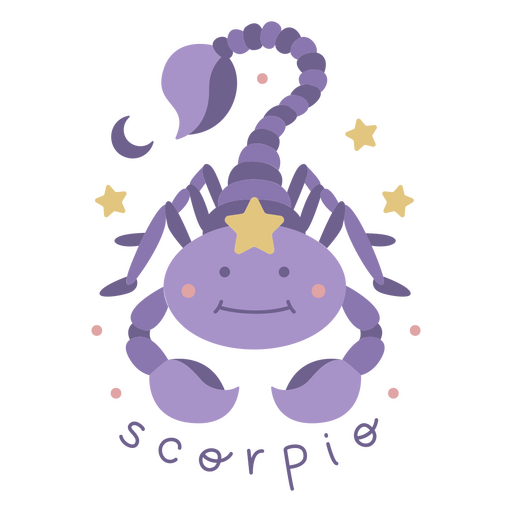 Purple scorpion with a star on its head PNG Design