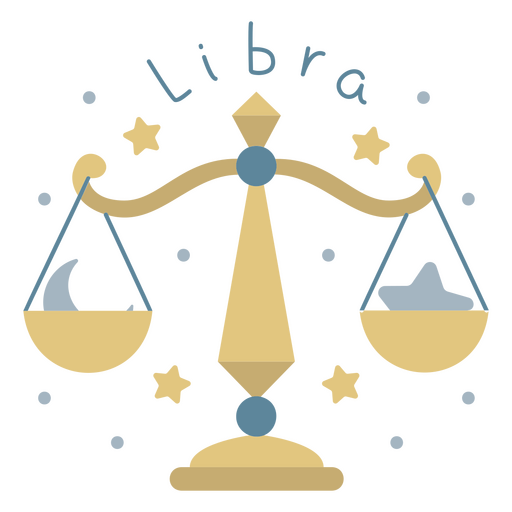 O signo do zodíaco libra com lua e estrelas na balança Desenho PNG