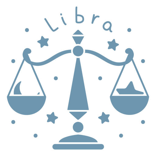 Libra balance scales design with stars PNG Design