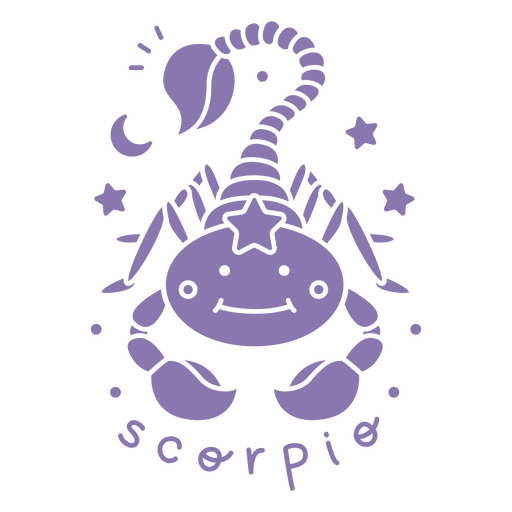 Verspielte Tierkreiszeichen-Skorpion-Illustration PNG-Design