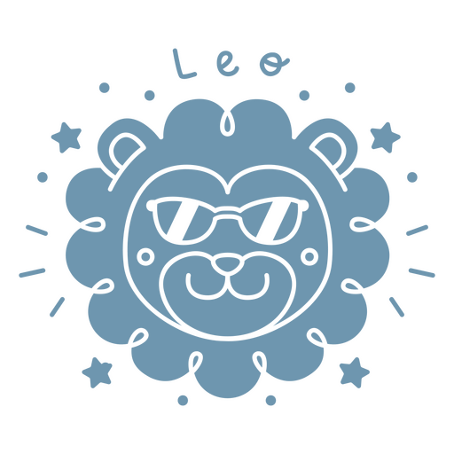 Ilustração divertida de um leão para o signo de Leão. Desenho PNG