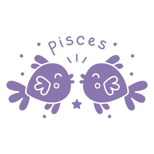 Ilustração fofa de um peixe do signo de Peixes Desenho PNG