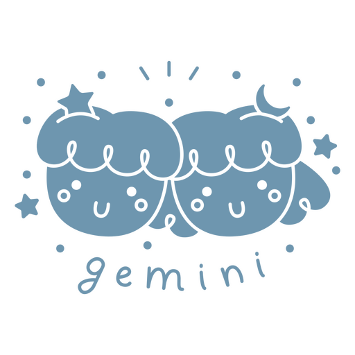 Ilustração fofa de um personagem de gêmeos com um design divertido. Desenho PNG