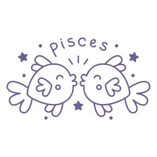 Verspieltes T-Shirt-Design mit Sternzeichen-Fischillustration und Sternen PNG-Design