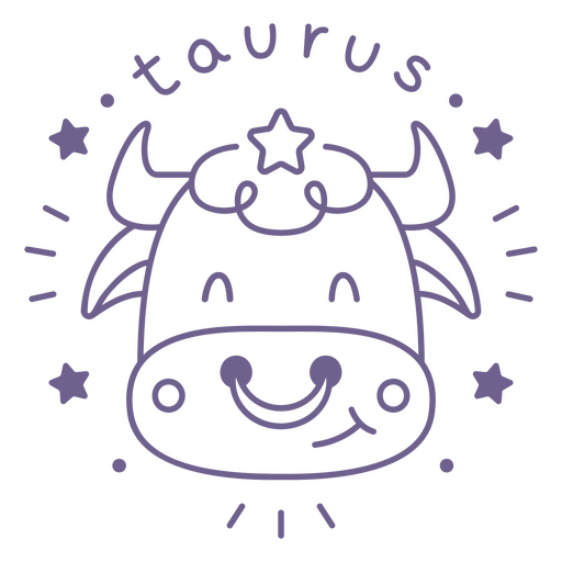 Cute taurus cow illustration PNG Design