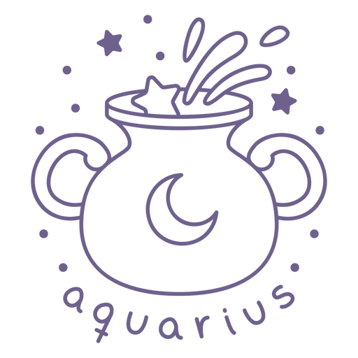 Design do signo de Aquário com um vaso divertido Desenho PNG