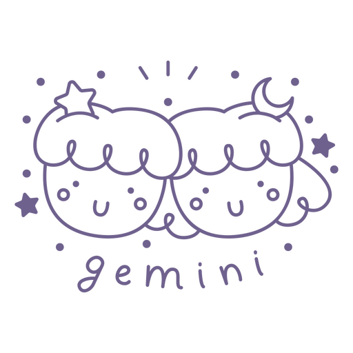 Cute gemini illustration design PNG Design