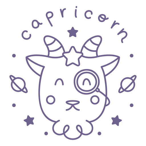 Linda ilustración del signo zodiacal Capricornio Diseño PNG