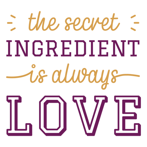 Inspirierendes Zitat über Liebe und Kochen PNG-Design