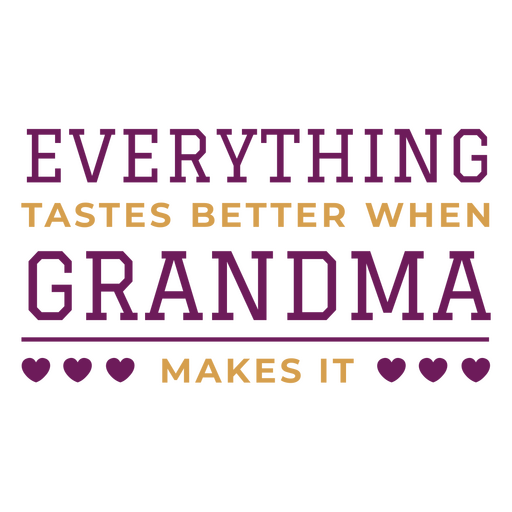 Diseño encantador con frase de abuela cocinando Diseño PNG