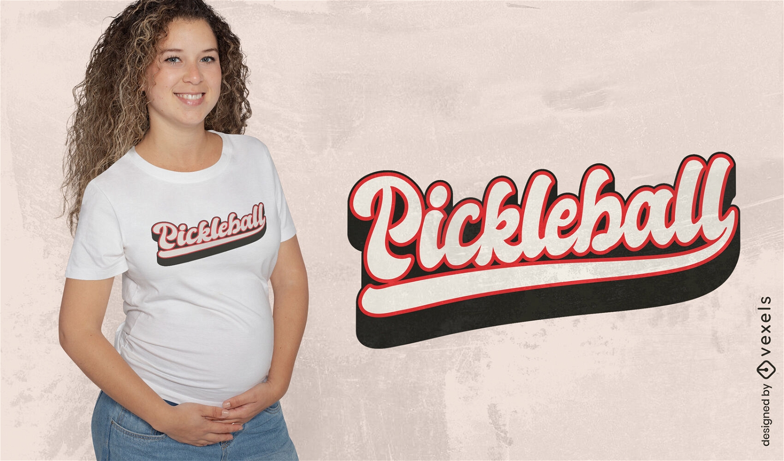 Design de camiseta com letras de pickleball