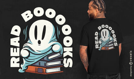 Ghost Reading Books T-shirt Design Vector Download