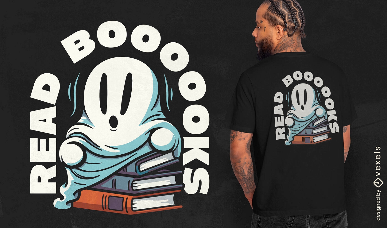 Ghost reading books t-shirt design
