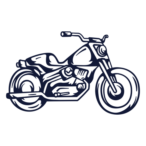 Design gráfico de contorno de motocicleta clássica para vestuário Desenho PNG