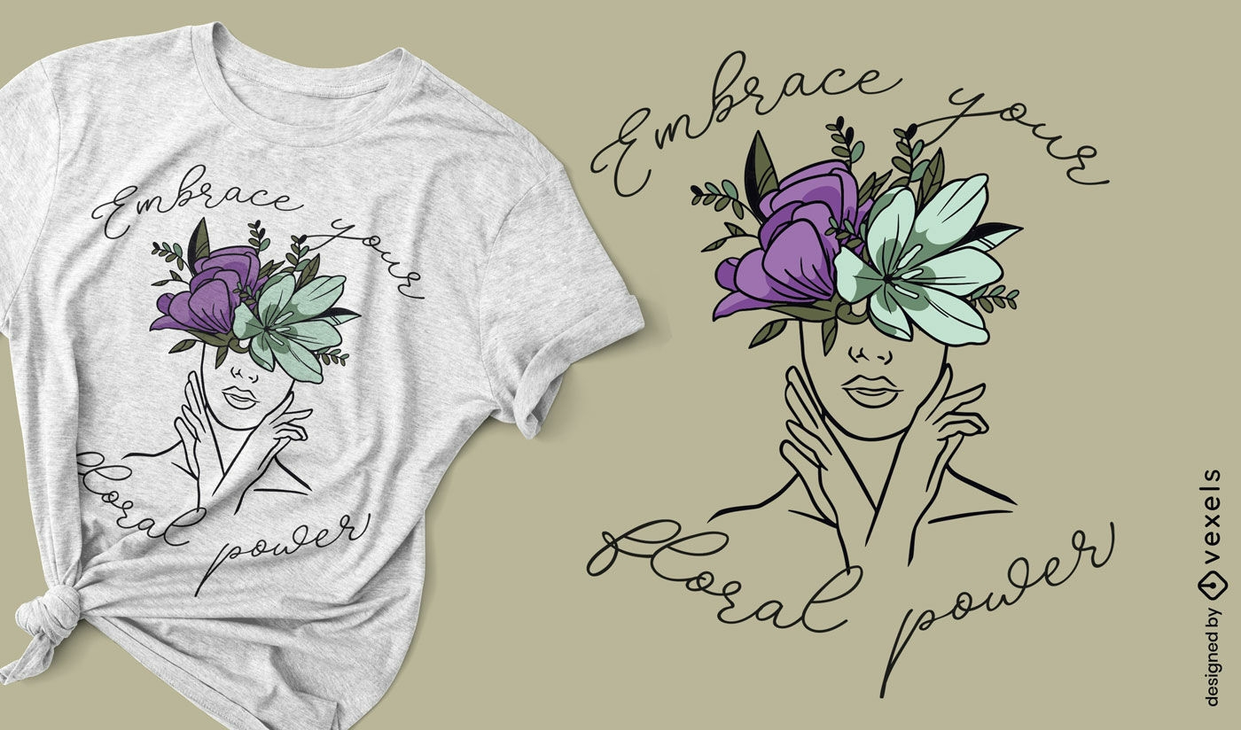 Floral power t-shirt design