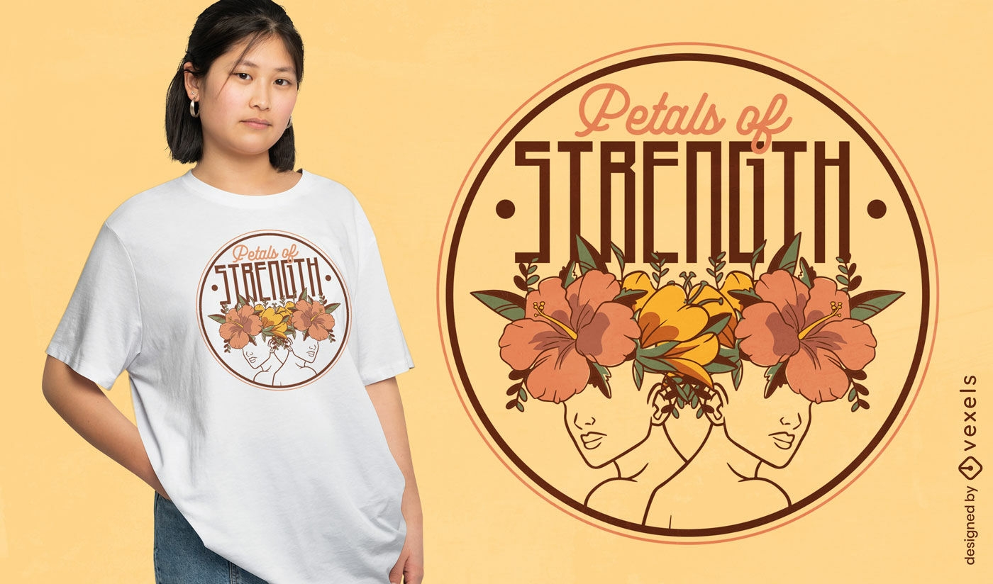 Schönes T-Shirt-Design mit Herbstblumen