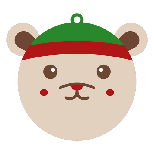 Lindo diseño de adorno con cara de oso. Diseño PNG