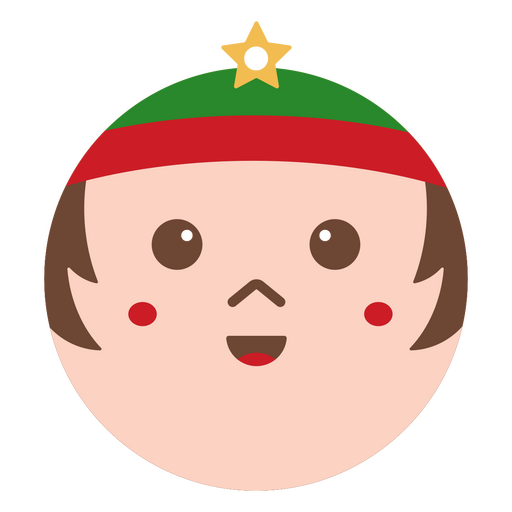 Ilustración de cara de elfo navideño juguetón Diseño PNG