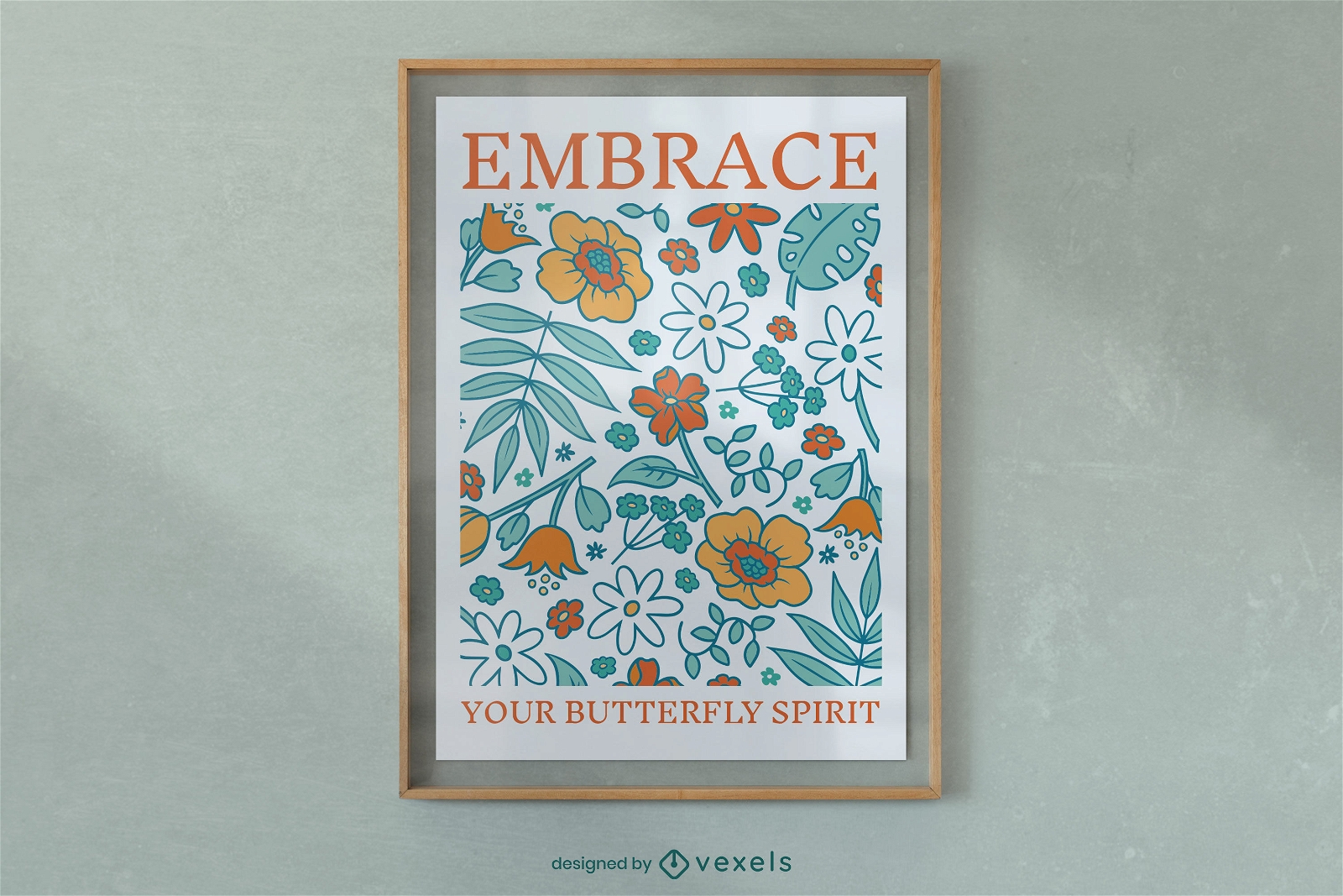 Buterfly spirit floral poster design