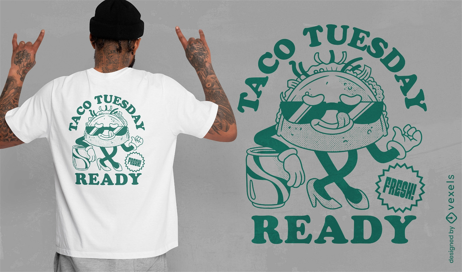 Taco tuesday ready food t-shirt design