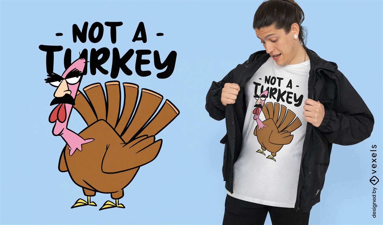 Not a turkey cartoon t-shirt design