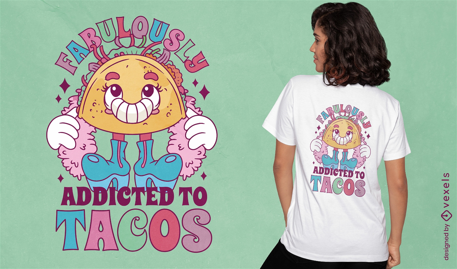 Design engra?ado de camiseta de comida de taco