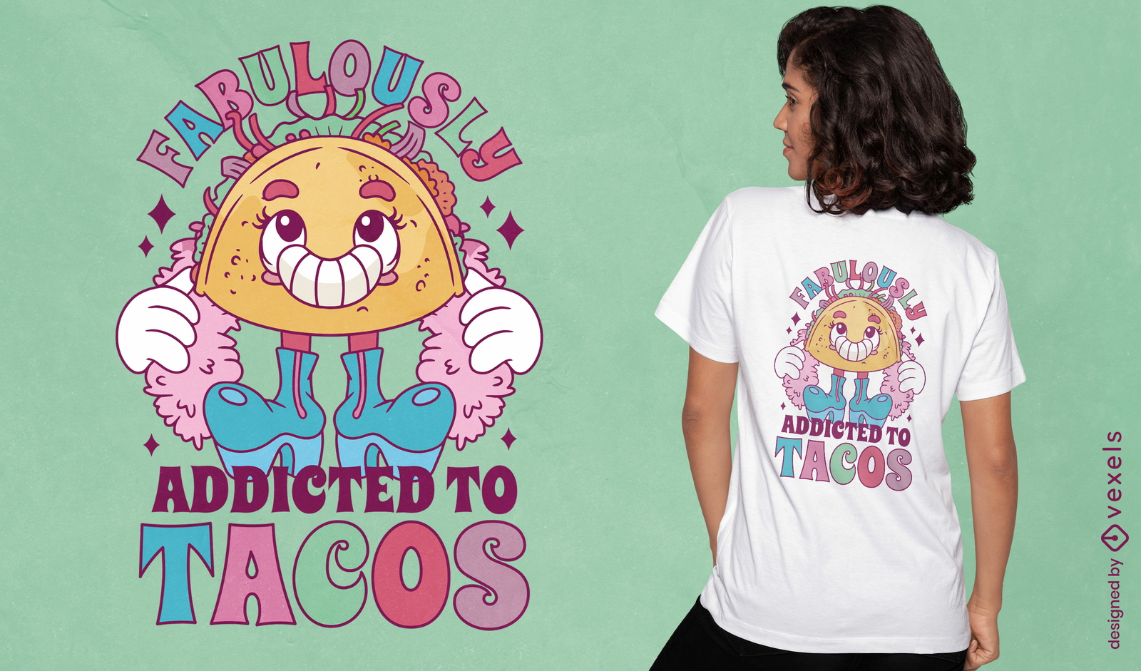 Diseño divertido de camiseta de comida de taco