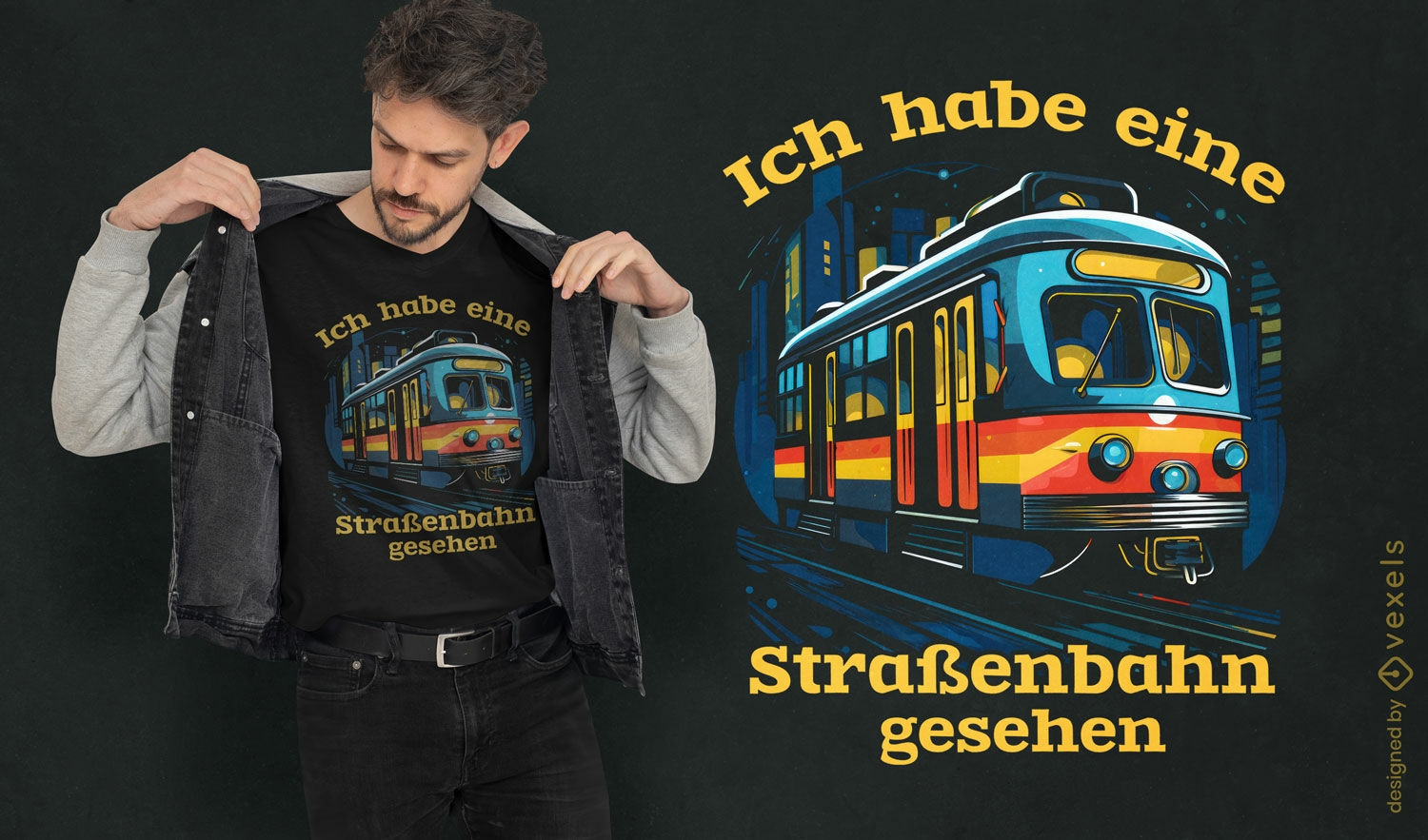 Diseño de camiseta de amor de tranvía.