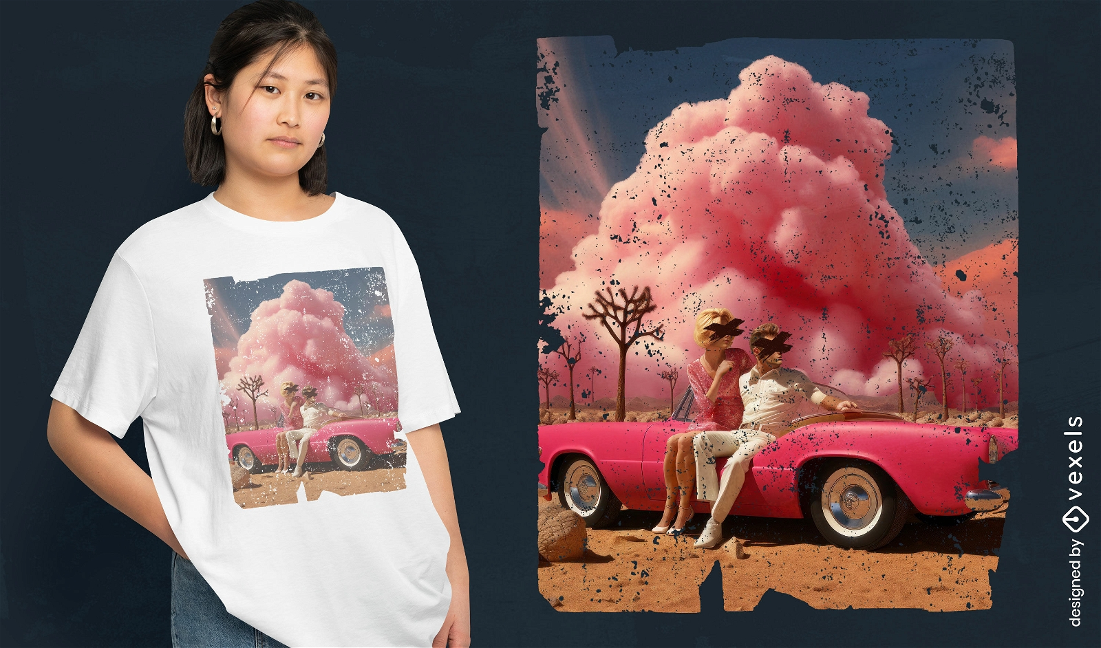 Design de camiseta de bomba rosa