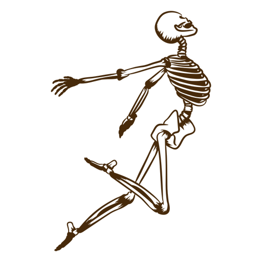 esqueleto saltando Diseño PNG