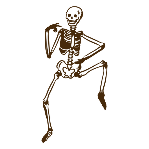 Skeleton is dancing PNG Design