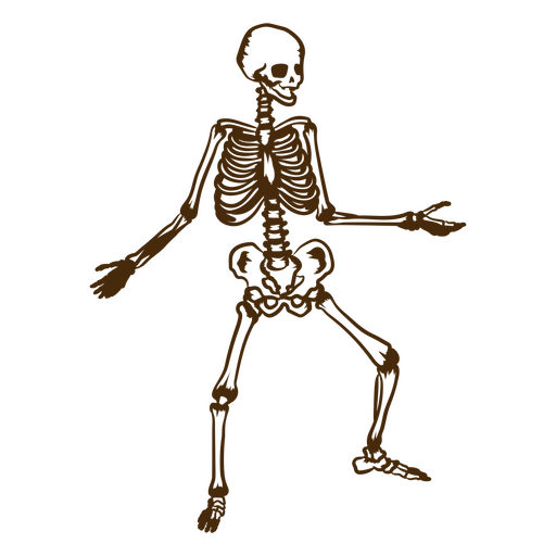 Skeleton dancing gracefully PNG Design