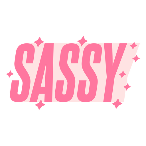 The word sassy in pink with sparkles PNG Design