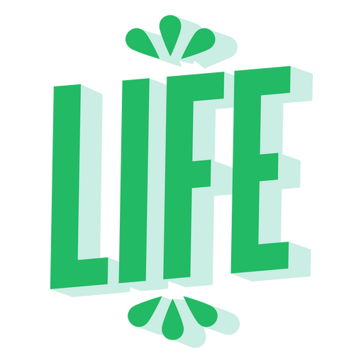 Life in green bold letters PNG Design