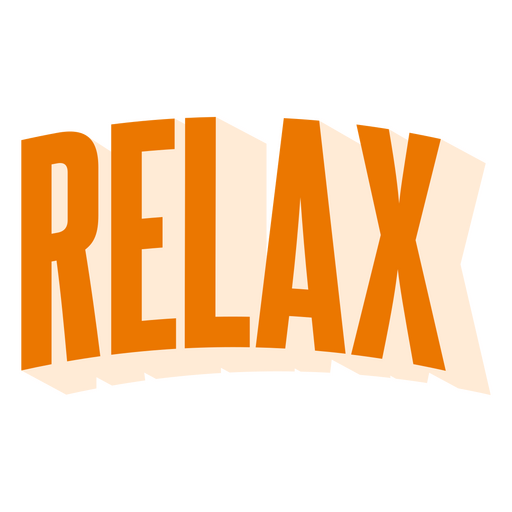 A palavra relaxa em laranja Desenho PNG